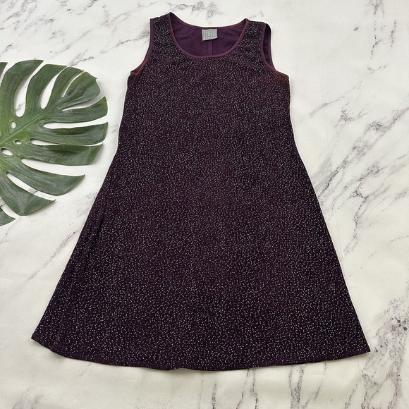 Rabbit Designs Womens Vintage 90s Mini Dress Size 12 Purple Silver Sparkle Slink - Picture 1 of 10